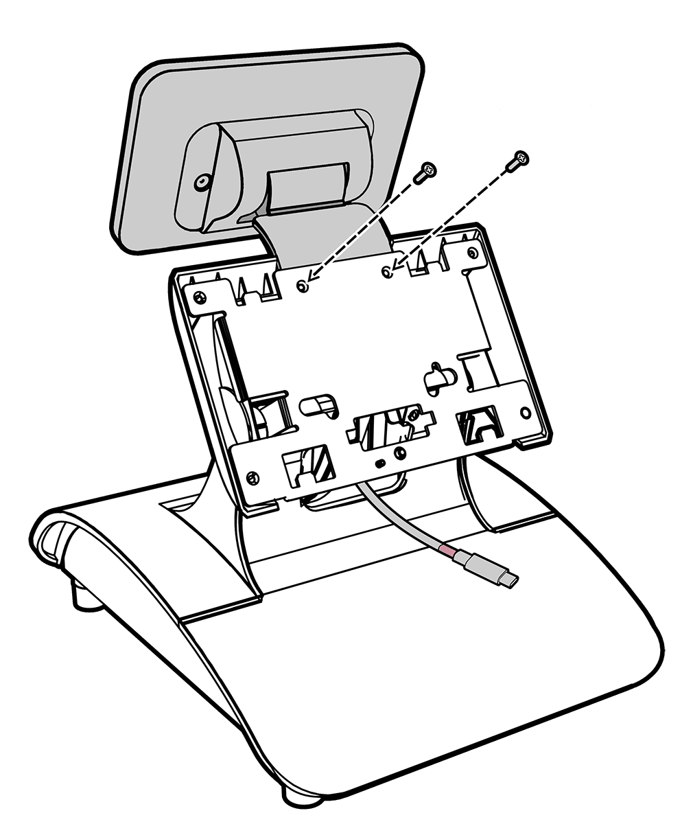 This image shows installation of the High Mount 7-Inch Customer Display.