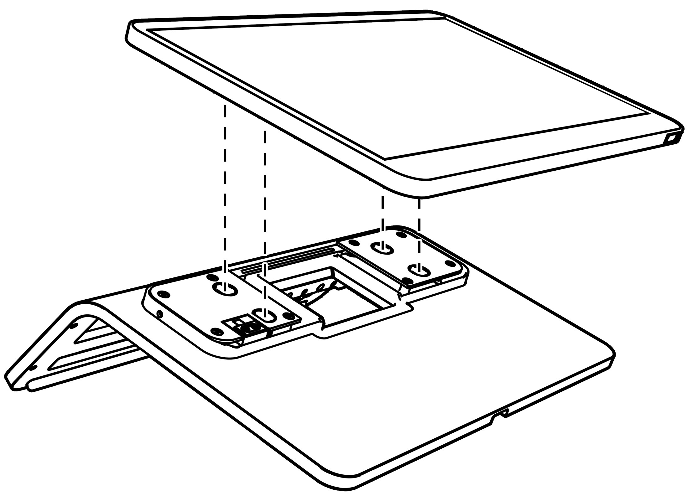 This figure shows the Workstation 820 being mounted on the Low Profile Stand.