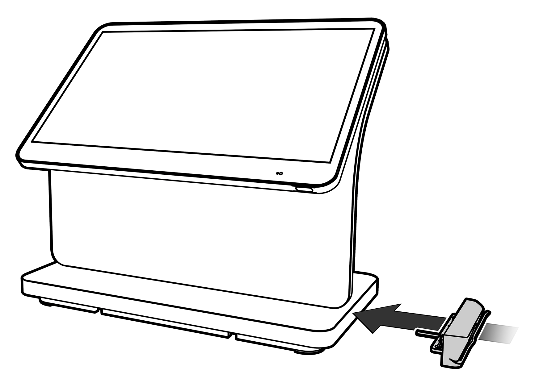 This figure shows the Modular MSR positioned on the right side of the Vertical Stand base.
