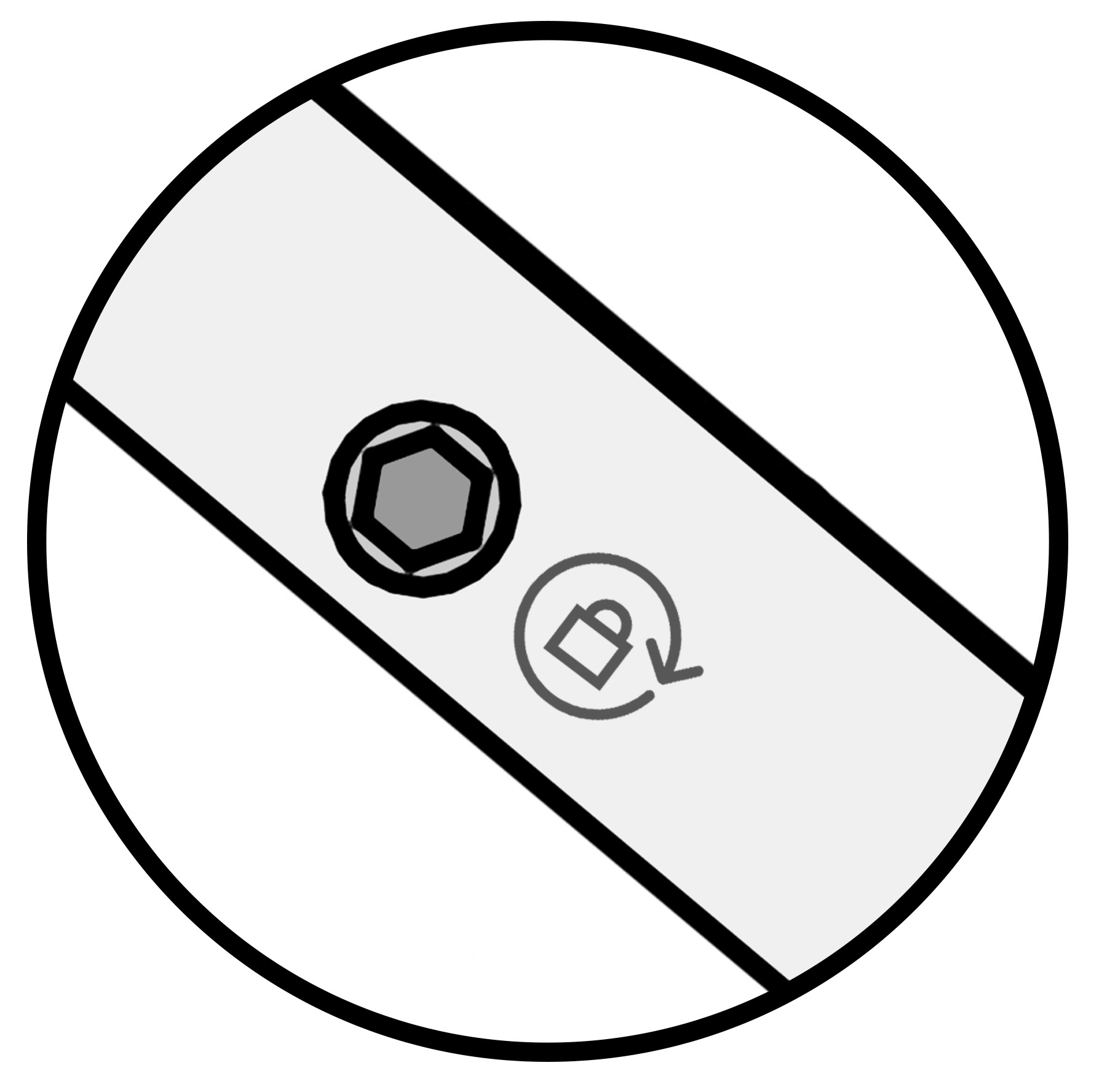 This figure shows the lock/unlock socket on a Workstation 8 Series stand.