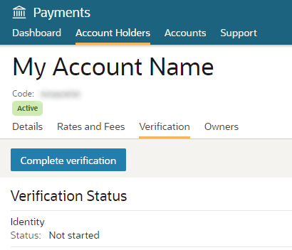 This image shows the screen where you complete verification.