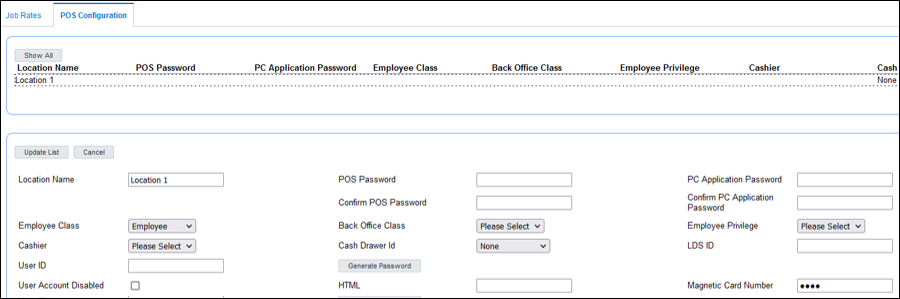 This figure shows the POS Configuration tab.