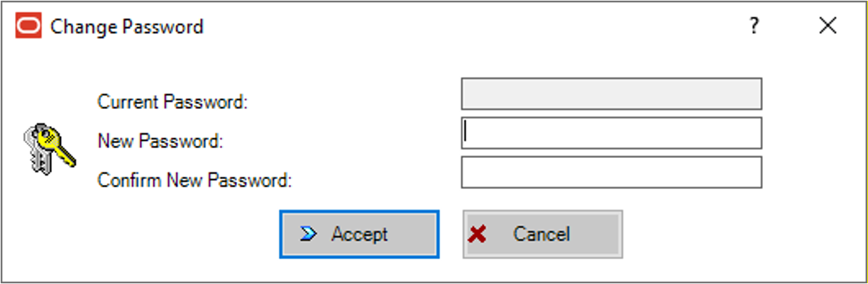 This figure shows the Change Password dialog where you can change the EMC sign in password.