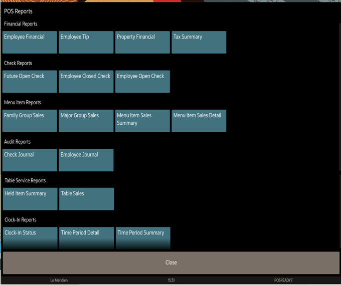 This figure shows the reports available for TSR operations.