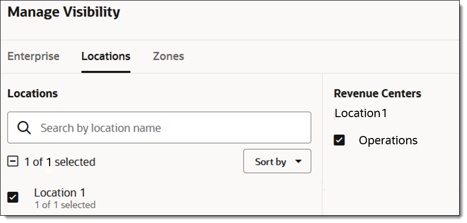 This figure shows the Manage Visibility page.