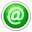 This figure shows the Internet Reservation icon, which is a green circle with the at symbol.