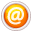 This figure shows the Internet Reservation (Ungreeted) icon, which is an orange circle with the at symbol.