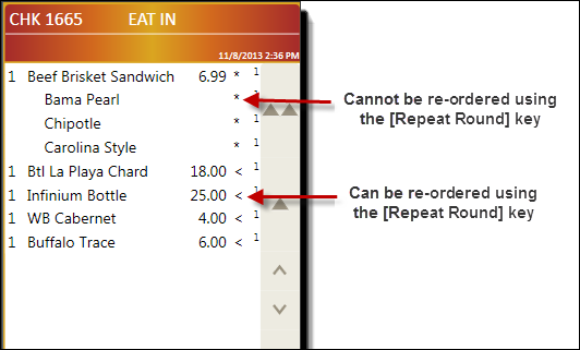 This figure shows repeatable and non-repeatable items on a check.