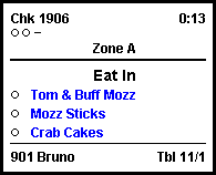 This figure shows a sample image of the chit with order type, item status, and zone identifier chit layout.