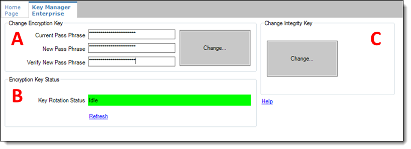 This figure shows the EMC’s Enterprise Key Manager module.