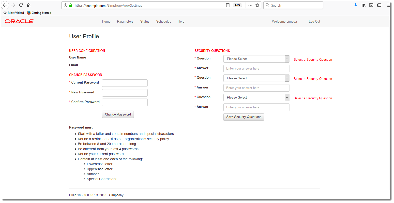 This figure shows the User Profile page. This figure shows the User Profile page.