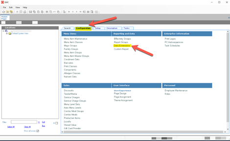 This figure shows the EMC Enterprise level main menu.