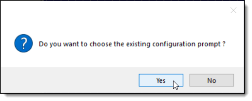 This figure shows the message prompt when configuring prompt details, specifically the ‘Yes’ response.