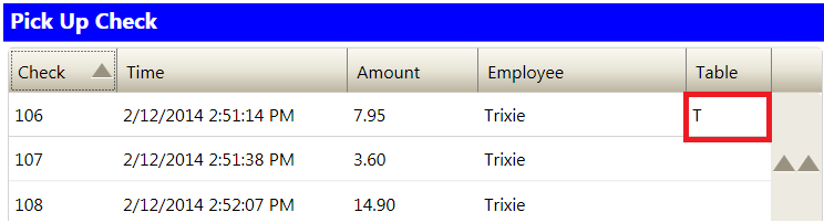 This figure shows the appearance of team checks in the Pick Up Check by List Dialog.