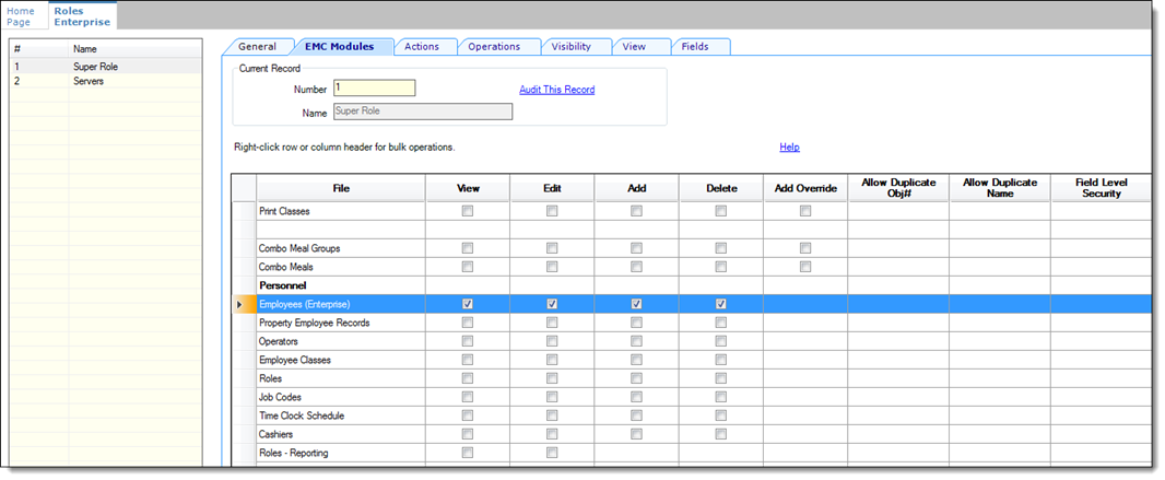 This figure shows the Roles options for assigning MFA access privileges.