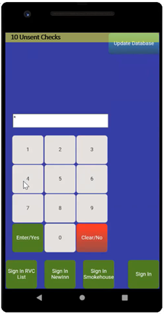 This figure shows the unsent checks banner on the sign in page using the POS client for the mobile UI.