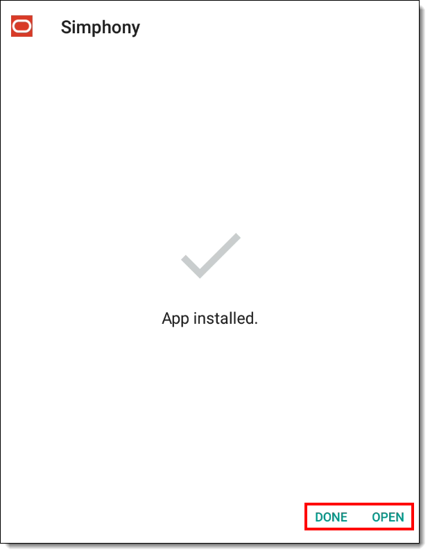 This figure shows the CAL Android ServiceHost successful installation confirmation page.