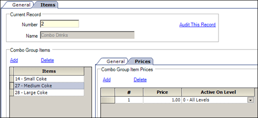 This figure shows a pricing convention based on menu item definition. This figure shows a pricing convention based on menu item definition.