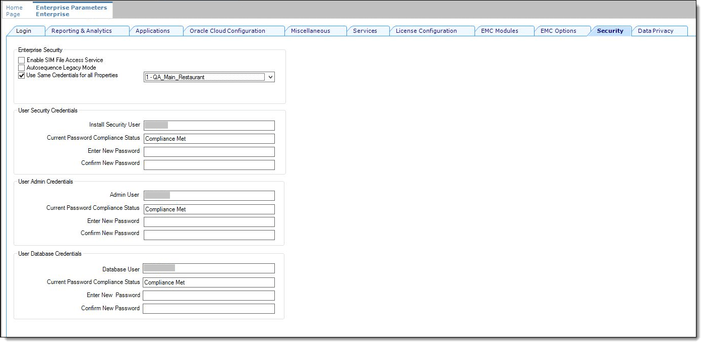 This image displays the Security tab of Enterprise Parameters and the relevant sections required for configuration This image displays the Security tab of Enterprise Parameters and the relevant sections required for configuration