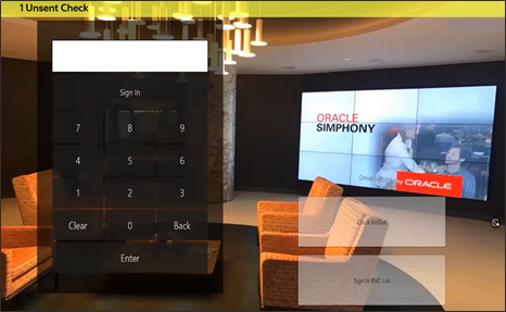 This figure shows the unsent checks banner on the sign in page using the POS client for the workstation or tablet UI.