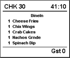 This figure shows a sample image of the chit with table number, order type, and guest count layout.