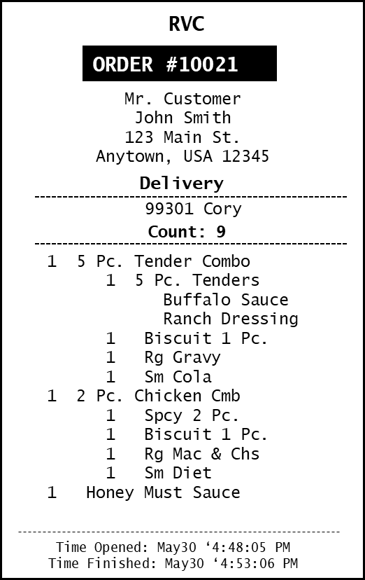 This figure shows an example image of a delivery expo chit.