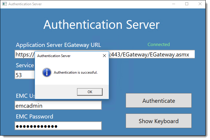 This figure shows the authentication screen for a DCAL server. This figure shows the authentication screen for a DCAL server.