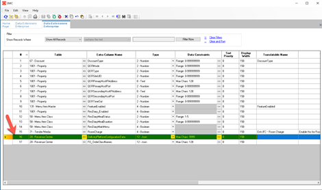 This figure shows the Data Extension module records and fields.