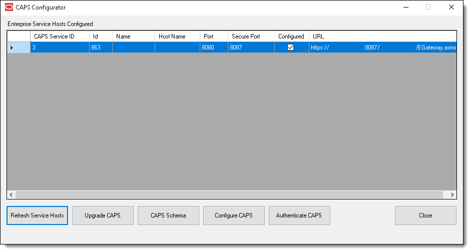 This figure shows the CAPS Configurator Tool.