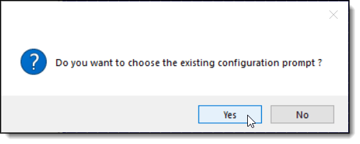 This figure shows the message prompt when configuring prompt details, specifically the ‘Yes’ response.