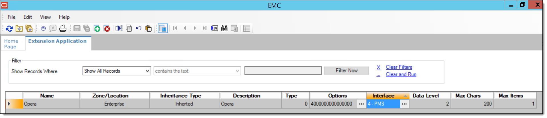 This figure shows the Extension Application module.