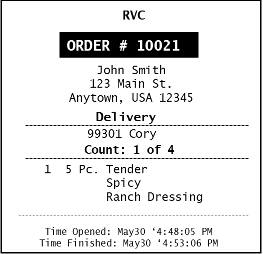 This figure shows an example image of a delivery prep chit. This figure shows an example image of a delivery prep chit.