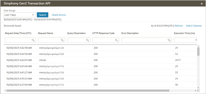 Image shows the STS Gen2 API activity dashboard.