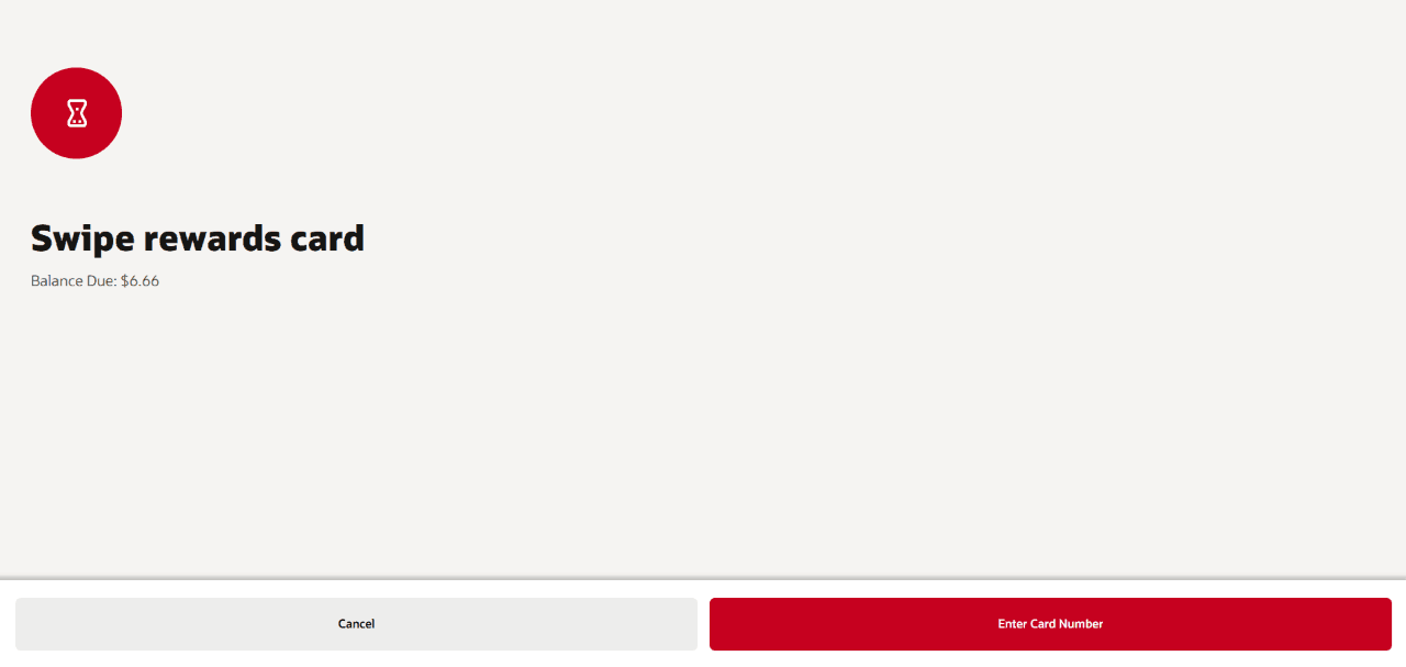 SVC Card Swipe Screen