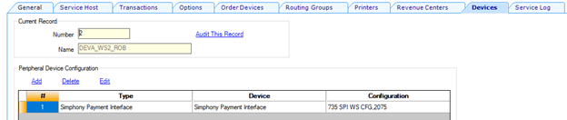 Image shows the Devices tab table view configuration settings.