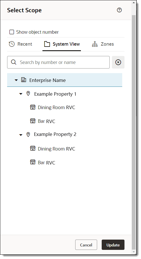 This figure shows the Scope Selector with the default System View expanded. This figure shows the Scope Selector with the default System View expanded.