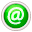 This figure shows the Internet Reservation icon, which is a green circle with the at symbol.