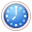 This figure shows the Reservations icon, which is a light blue circle with a clock.