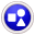 This figure shows the Table Preference icon, which is a blue circle with a tiny square, circle, and triangle.