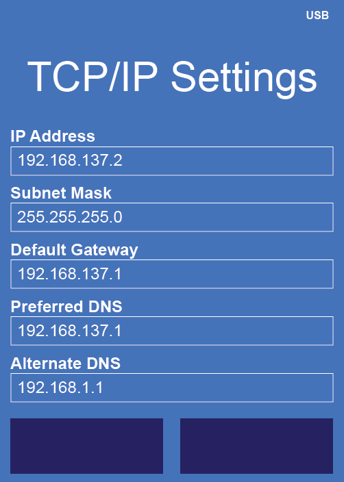 This figure shows the TCP/IP Settings screen. This figure shows the TCP/IP Settings screen.