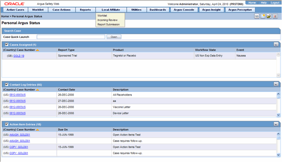 Incoming Review page