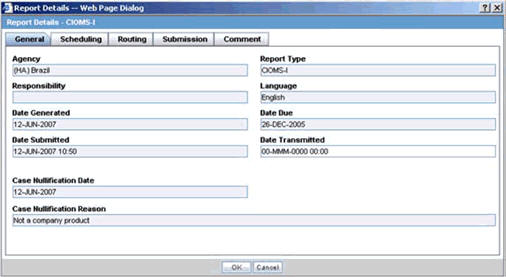 Report Details dialog box