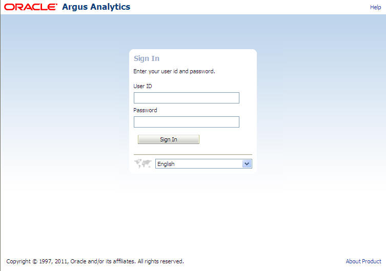 Login page