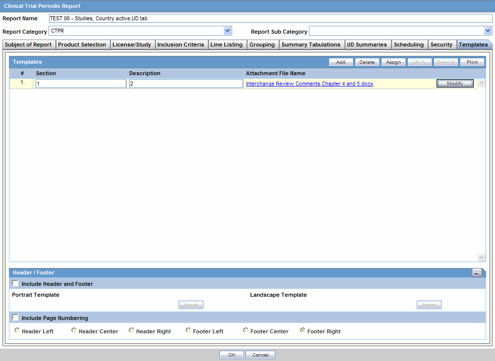 Templates tab Templates tab