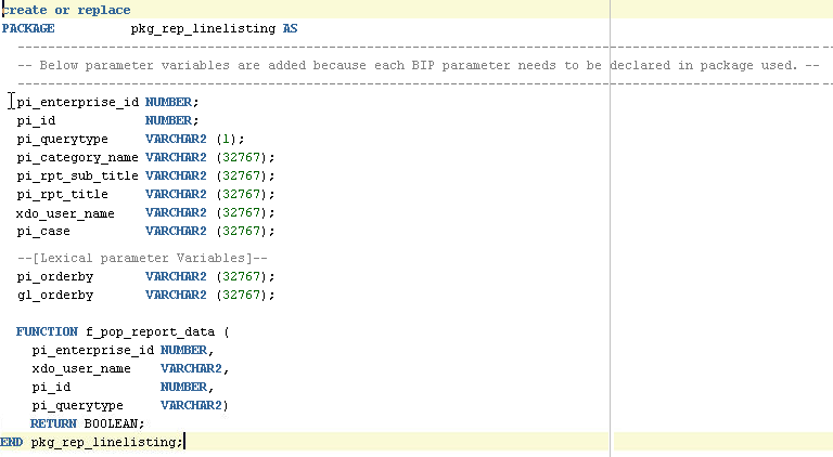 Modify Report Line Listing Package