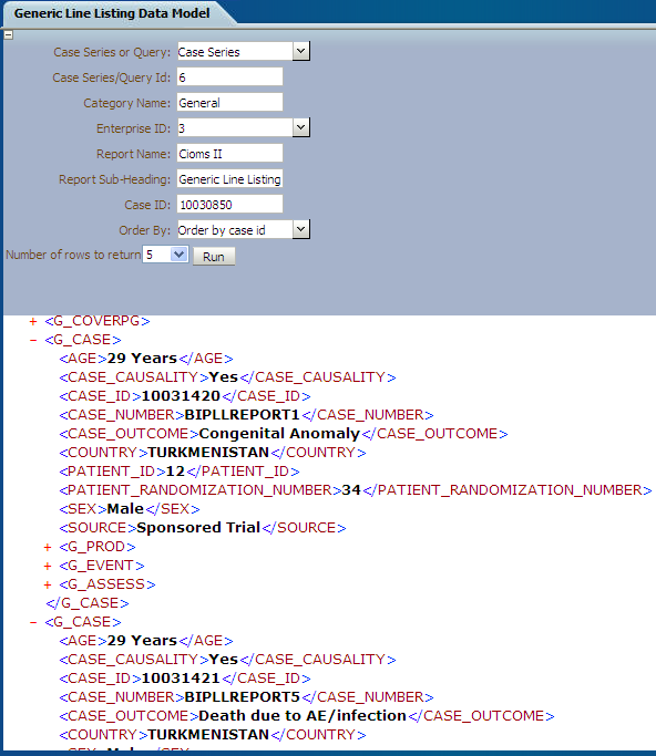 View Report filter options