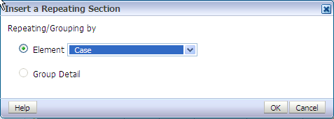 Insert a Repeating Section dialog box