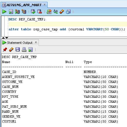 Add Column in Global Temporary Tables