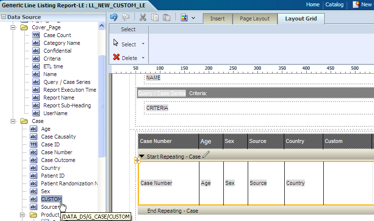 Layout Grid section