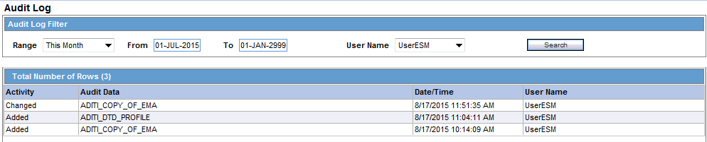Audit Log details section